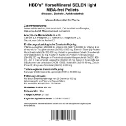 HBD’s® HorseMineral SELEN light, MBA-frei (melasse-, bierhefe-, apfeltresterfrei) Pellets